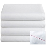 Thomaston Mills T-200 Colored Hem Flat Sheets Full XL 81x108 60% Cotton 40% Polyester White With Red Hem 2 Dz Per Case Price Per Dz